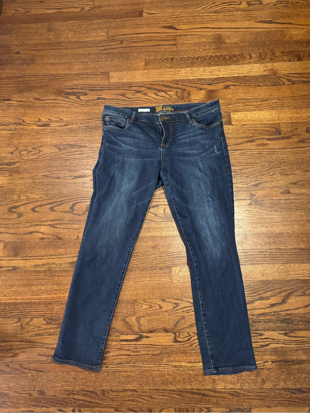 KUT from the KLOTH Katy Boyfriend Women's Dark Blue Stretch Jeans